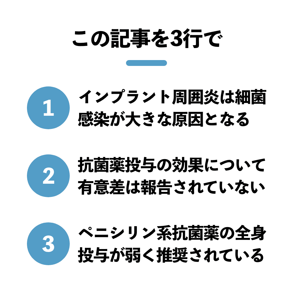 インプラント周囲炎治療、抗菌薬の投与は意味がある？｜1D